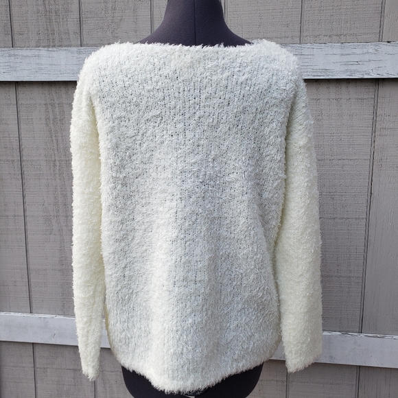 Lou & Grey White Fuzzy Soft Knit Warm Sweater - Picture 2 of 8
